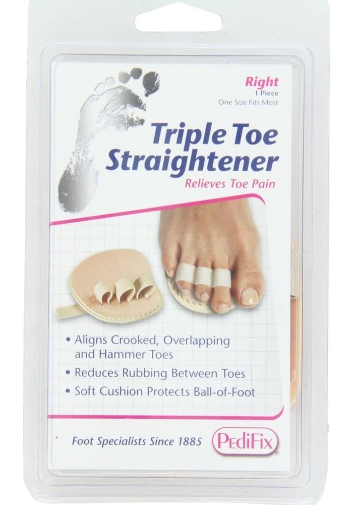 PediFix Triple Toe Straightener for Right Foot - Relieves Toe Pain and Aligns Crooked Toes - Image 1